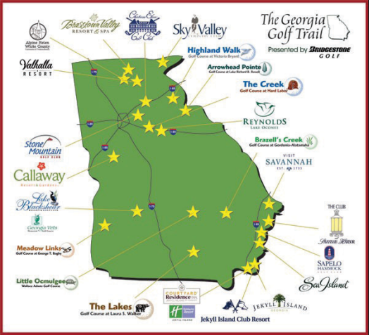 Georgia Golf and Travel Map